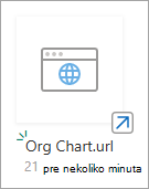 Snimak ekrana nove URL adrese u modernoj SharePoint biblioteci dokumenata.