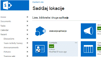 Prevlačenje aplikacije na navigaciju