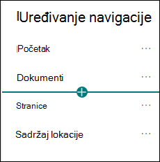 Dodavanje prozora za navigaciju sa izabranom opcijom veze.