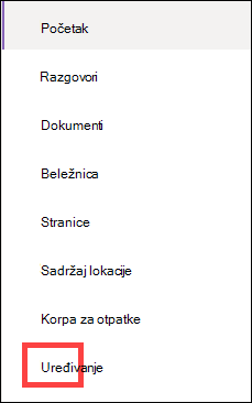 Vertikalni meni za navigaciju.