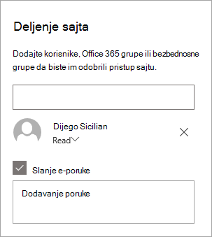 Dodavanje osobe u oknu 