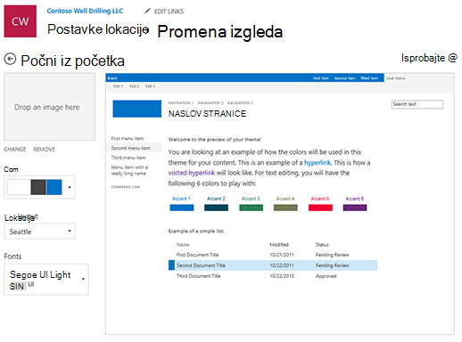 Uređivanje izgleda, boja, fontova i rasporeda