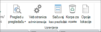 Upravljanje dugmadima lokacije