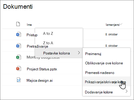 Opcije > 