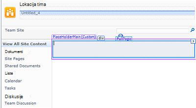 Dodavanje stranica programu SharePoint Designer 2010