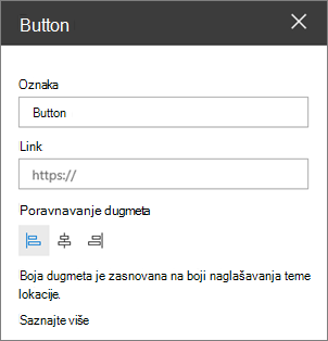 Button web part property pane