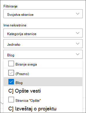 Filter set to Blogs in News web part pane