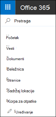 SharePoint navigacija sa leve strane