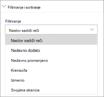 Filtriranje i sortiranje vesti