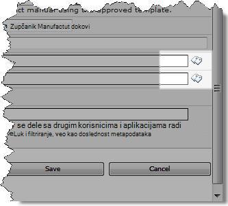Ikona „Oznake“ u dijalogu „Uređivanje svojstava“