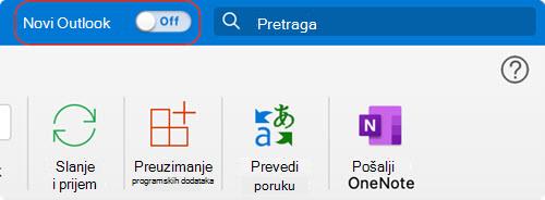 Preklopnik za novi Outlook za Mac