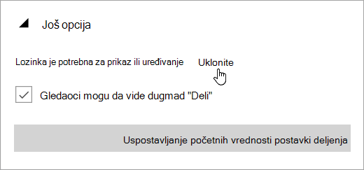 Snimak ekrana menija „Više opcija“