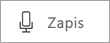 Trepćuće dugme u Sway zvuku koje ukazuje na snimanje.