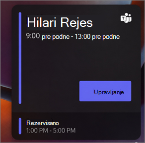 Desk hub showing a calendar with a reserved signal