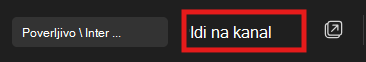 Snimak ekrana koji prikazuje odlazak na kanal.