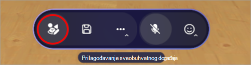 Snimak ekrana koji ističe uređivač u sveobuhvatnom prostoru za događaj.