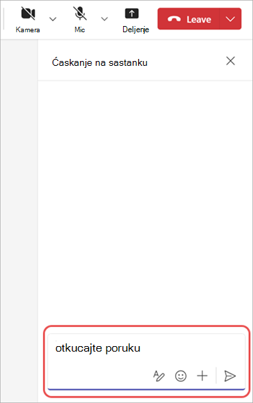 Prozor sa desne strane glavnog ekrana