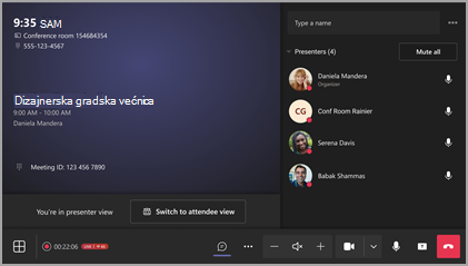 konzole Snimak ekrana koji prikazuje prikaz izlagača na MTR konzoli.