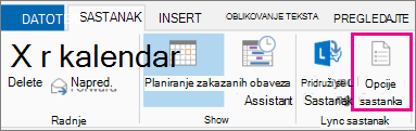 Meeting Options button in Outlook 2013