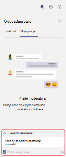 Unesite pitanje u polje za sastavljanje