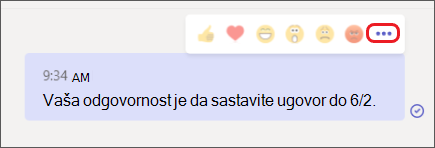 Realistična poruka sa istaknutim menijem 