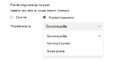 Pravila za odgovaranje na poziv i prosleđivanje