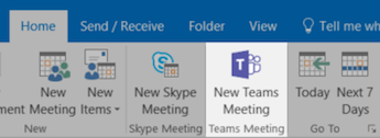 Novo dugme „Teams sastanak“ u programu Outlook