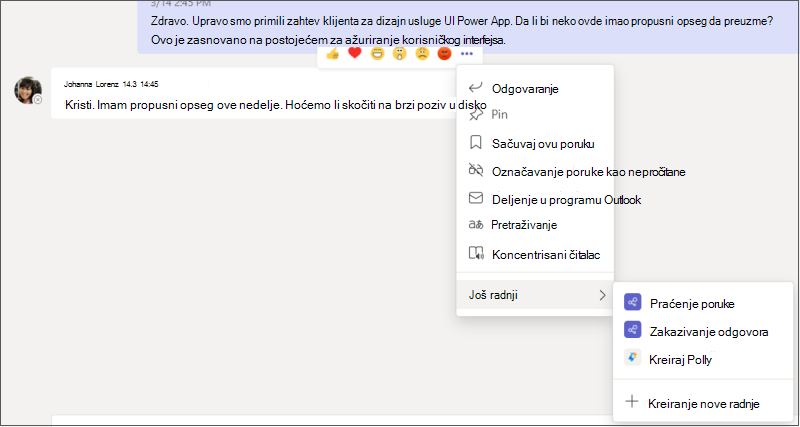 Potpuno razvijeni meni 