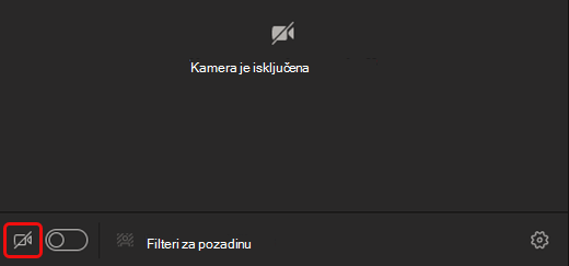 Izaberite ikonu kamere da biste uključili kameru