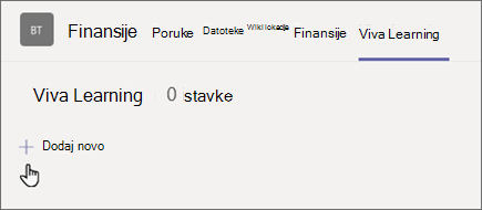 Izaberite znak plus Dodaj novo da biste dodali novi sadržaj na karticu za učenje