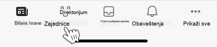 Slika mobilnog interfejsa za navigaciju zajednica
