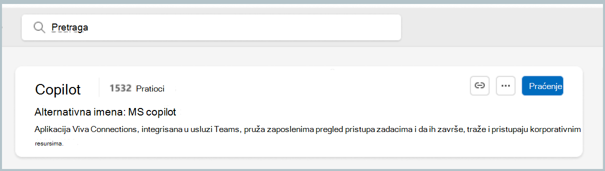 Snimak ekrana prikazuje temu koju ne pratite.
