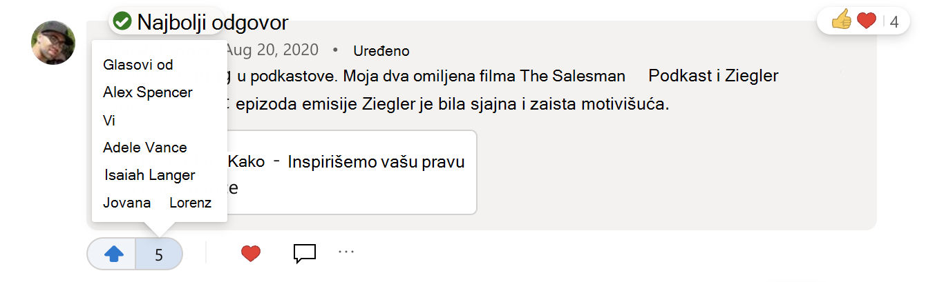 Kako da vidite ko je glasao za odgovor na pitanje