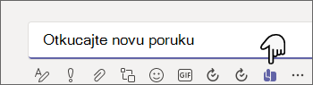 Snimak ekrana usluge Teams koji ističe dugme 