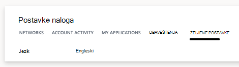 Jezičke postavke za Yammer