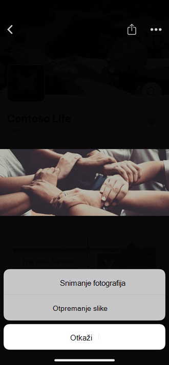 Otpremanje fotografije sa mobilnog uređaja u Yammer zajednicu