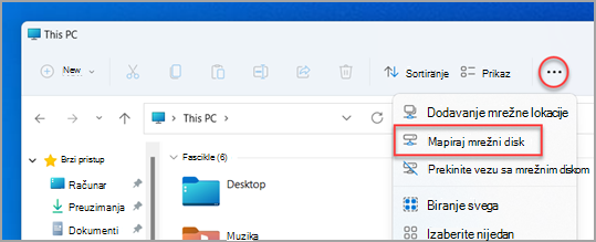 Gde da pronađete mapiranje mrežnog diska u Windows 11 Istraživač datoteka