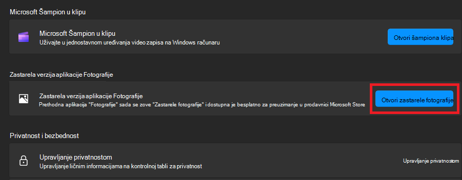 Kliknite na dugme 