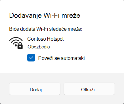 Dodavanje Wi-Fi mreže u Windows 11.