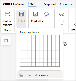 Izbor redova i kolona