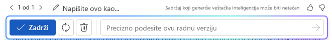 Copilot u usluzi Words: opcije za zadržavanje ili izmenu odgovora