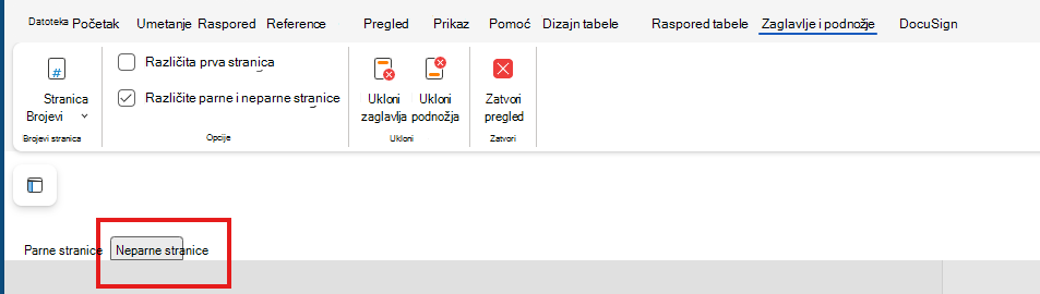 Uredi h&ž neparne stranice na vebu