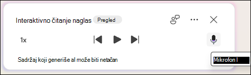 Da biste postavili usluzi Copilot pitanja u vezi sa dokumentima, kliknite na dugme 