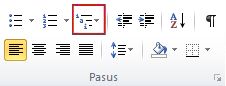 Dugme „Lista sa više nivoa“