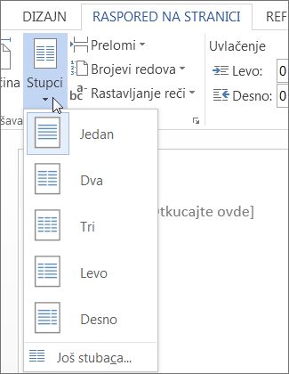 Meni „Kolone“