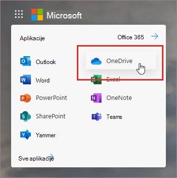 Otvorite aplikaciju OneDrive