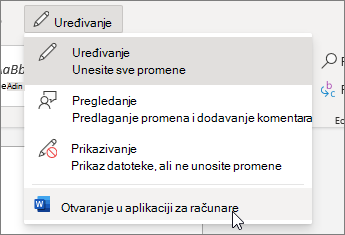 Otvaranje u aplikaciji za računare
