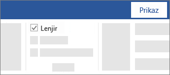 Prikazivanje i skrivanje lenjira pomoću polja za potvrdu na traci