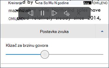 Klizač za brzinu govora