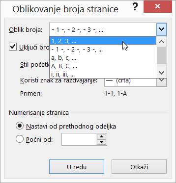Izbor oblika broja